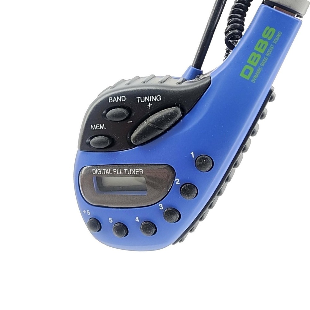 GPX Sports AM/FM Stereo Headphones Digital PLL Tuner DBBS Blue‎ Vintage Radio